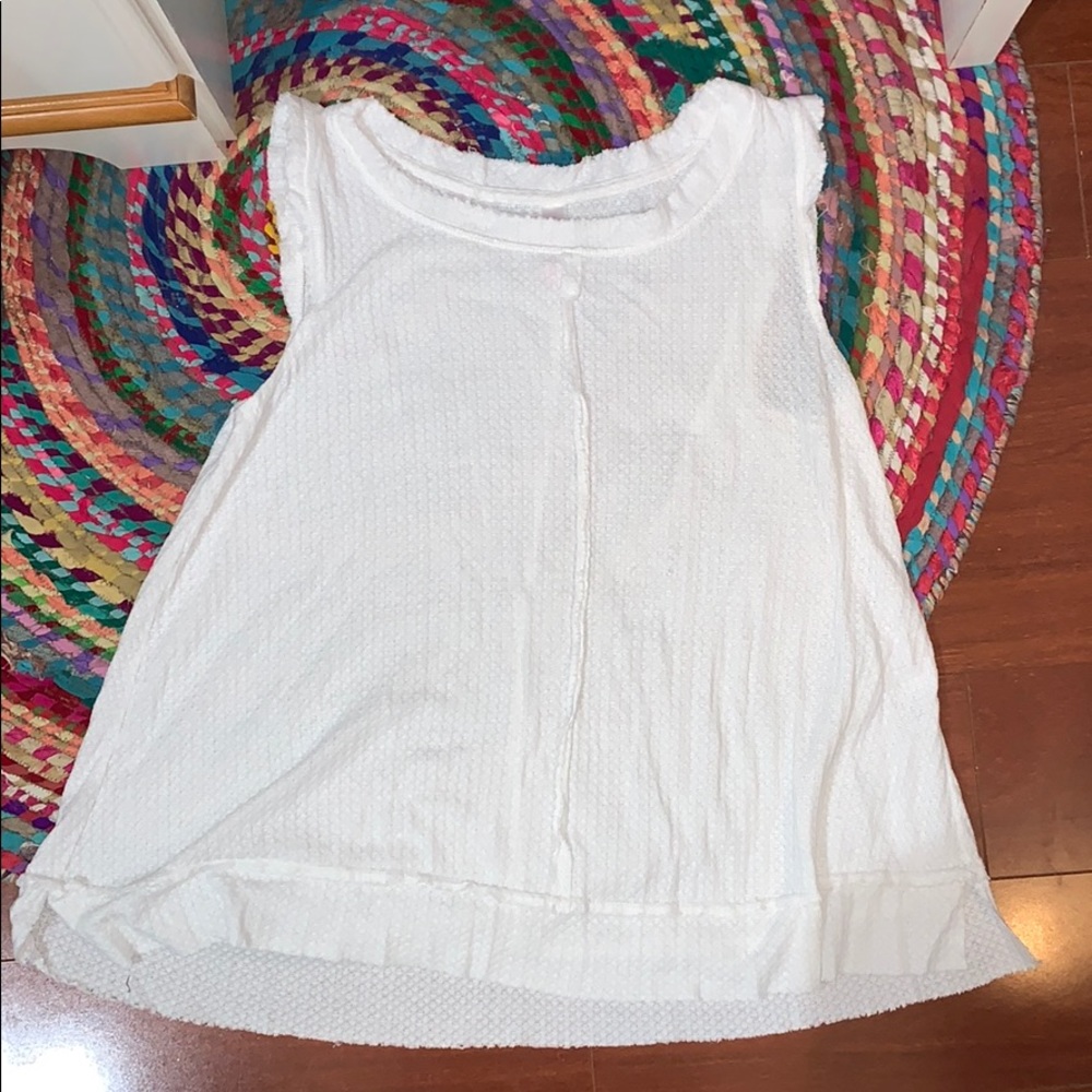 White Waffle Knit Top